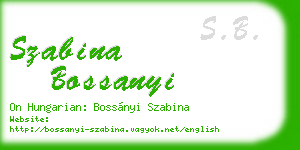 szabina bossanyi business card