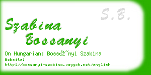 szabina bossanyi business card